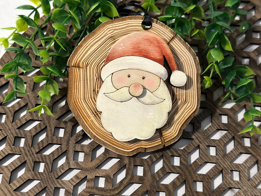 Santa wood slice ornament